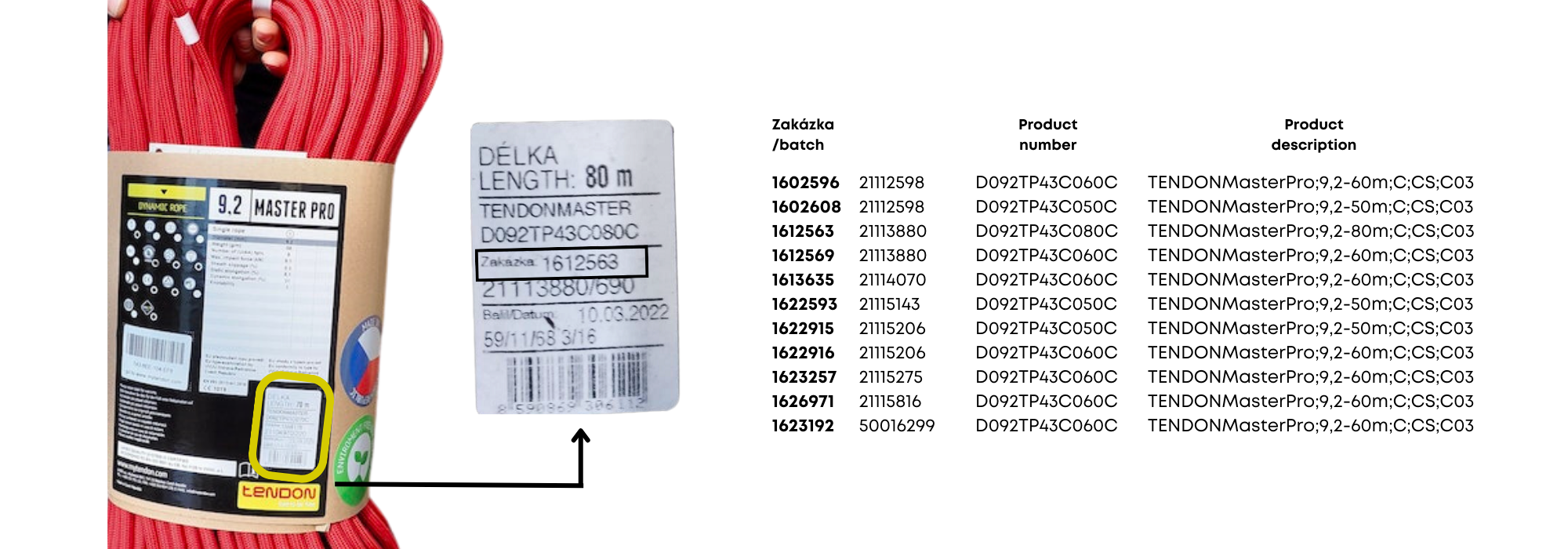 Product recall - TENDON Master PRO 9.2